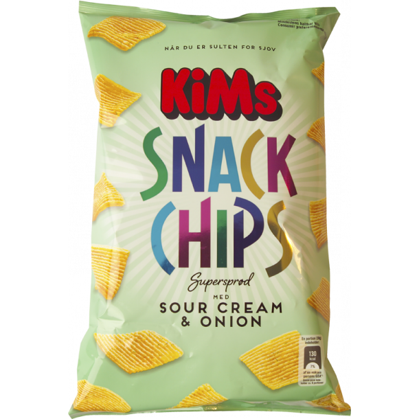 Kims Snackchips med sour cream & onion, 165g Chips & dip hjemve.dk